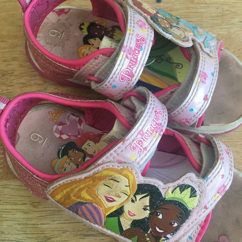 Disney Princess & Wonder Nation Girls Shoes Size 9 Pink Black Good Bundle Bows